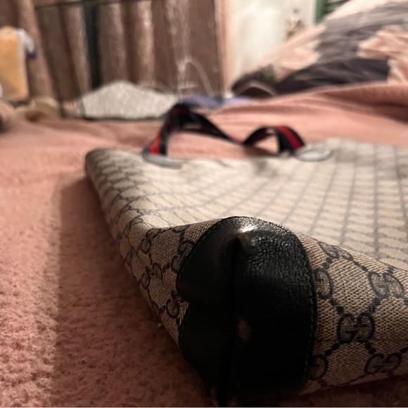 Authentic Vintage Gucci Sherry Tote Bag Blue & Red leather - Picture 5 of 12